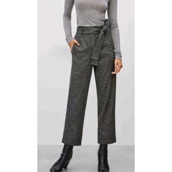 Wilfred Pants - Aritzia Wilfred Jallade Grey Cashmere Wool Blend Tweed Pants 10 High Rise Ankle